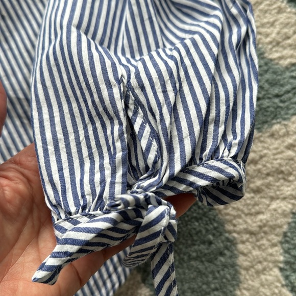 ZARA STRIPED SHIRT WITH RIBBONS XS - Picture 4 of 5